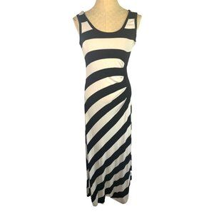 6 Calvin Klein Black White Stripe Tank Sleeveless Maxidress